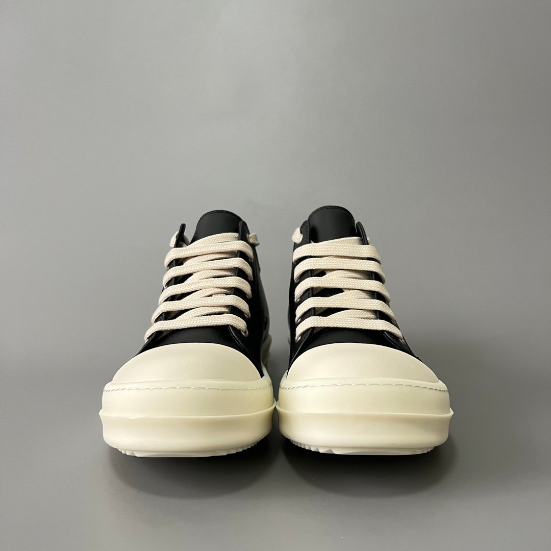 Aurora Custom Rick Owens Mainline Classic Ramones Low - Premium Black Leather (1:1 Deconstructed) - Image 2