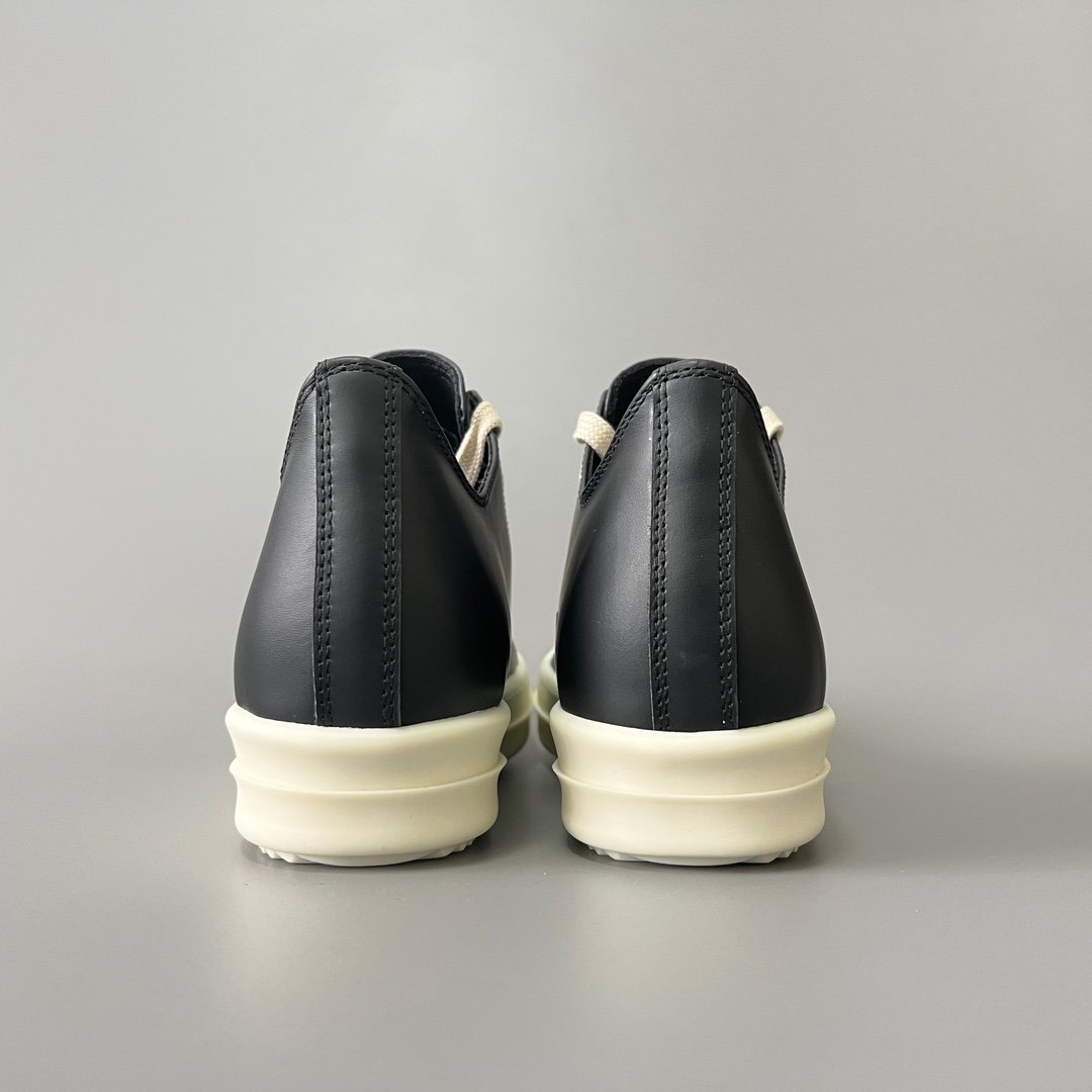 Aurora Custom Rick Owens Mainline Classic Ramones Low - Premium Black Leather (1:1 Deconstructed) - Image 5