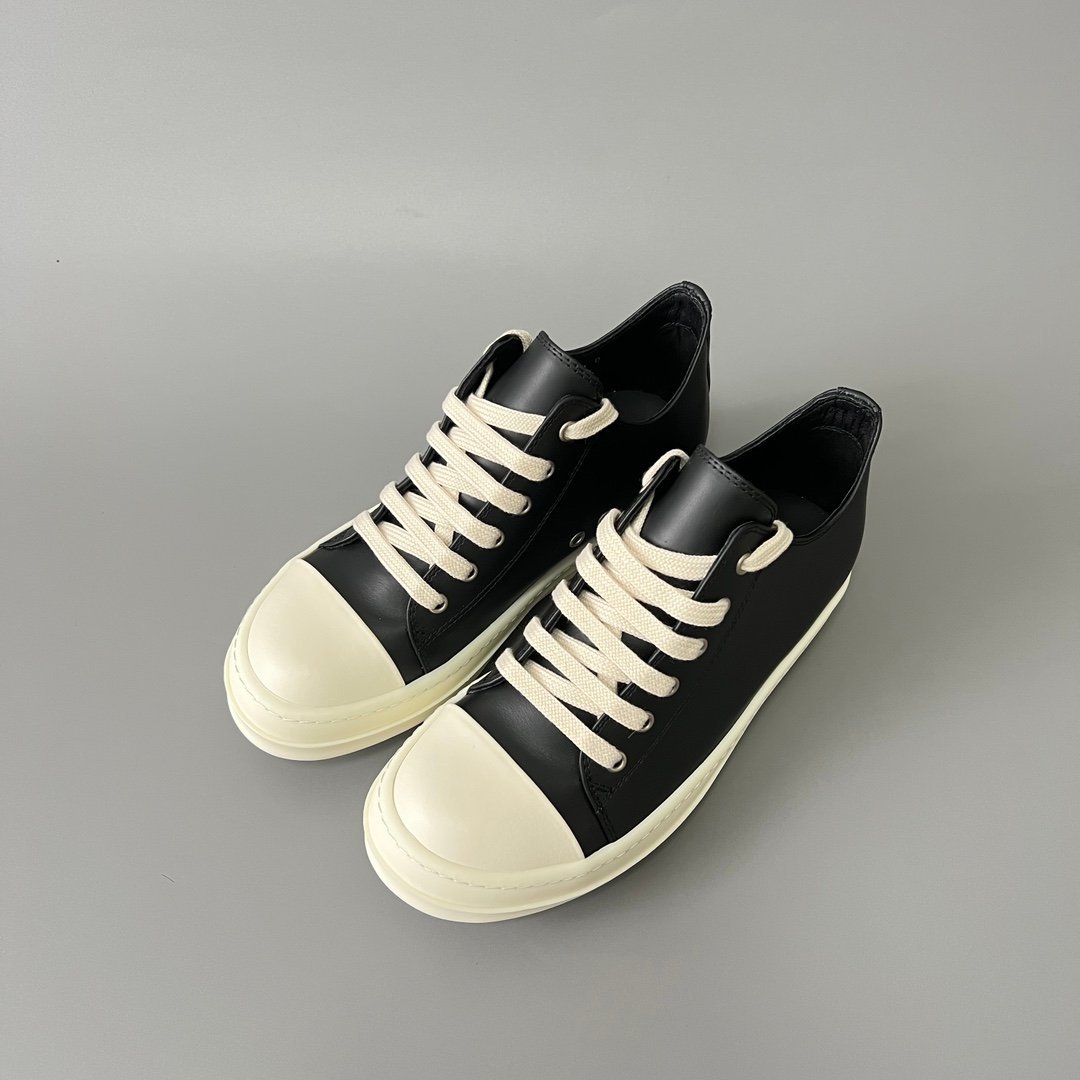 Aurora Custom Rick Owens Mainline Classic Ramones Low - Premium Black Leather (1:1 Deconstructed) - Image 8
