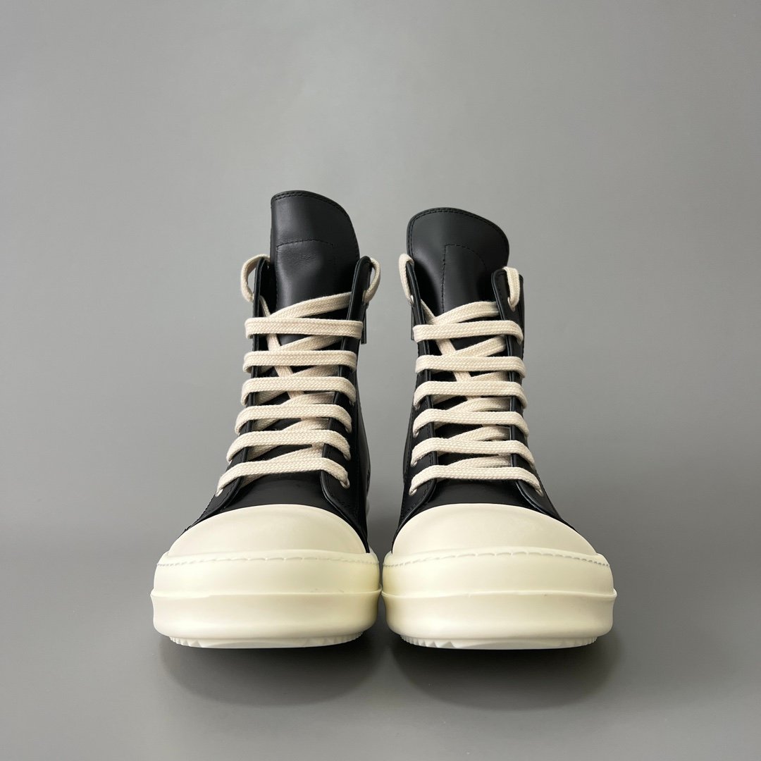 Aurora Custom Rick Owens Mainline Classic High-Top - Premium Black Smooth Calfskin (Studio 45° Spec) - Image 2