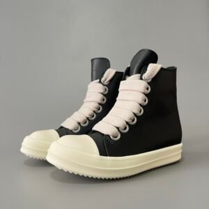 Aurora Custom Rick Owens Mainline High-Top Jumbo Lace - Premium Black Leather (1:1 Deconstructed)