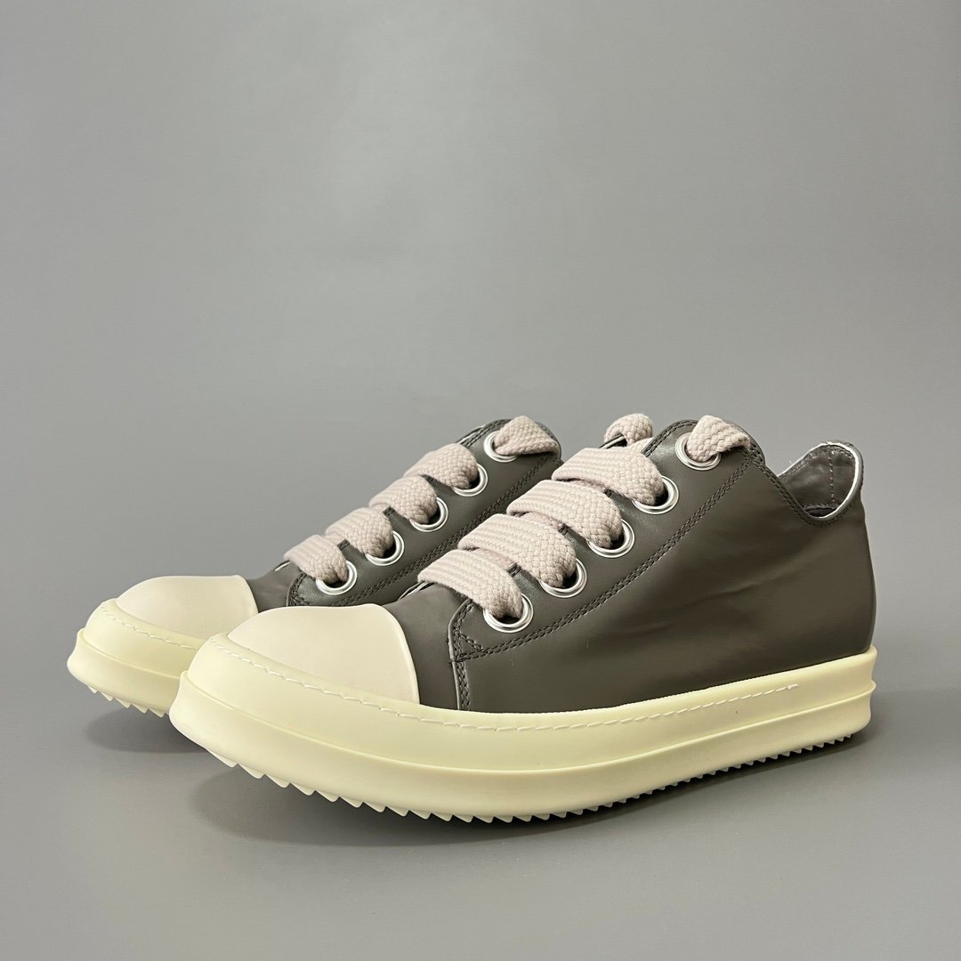 Aurora Custom Rick Owens Mainline Classic Low Jumbo Lace - Dust Grey Technical Satin (1:1 Deconstructed)