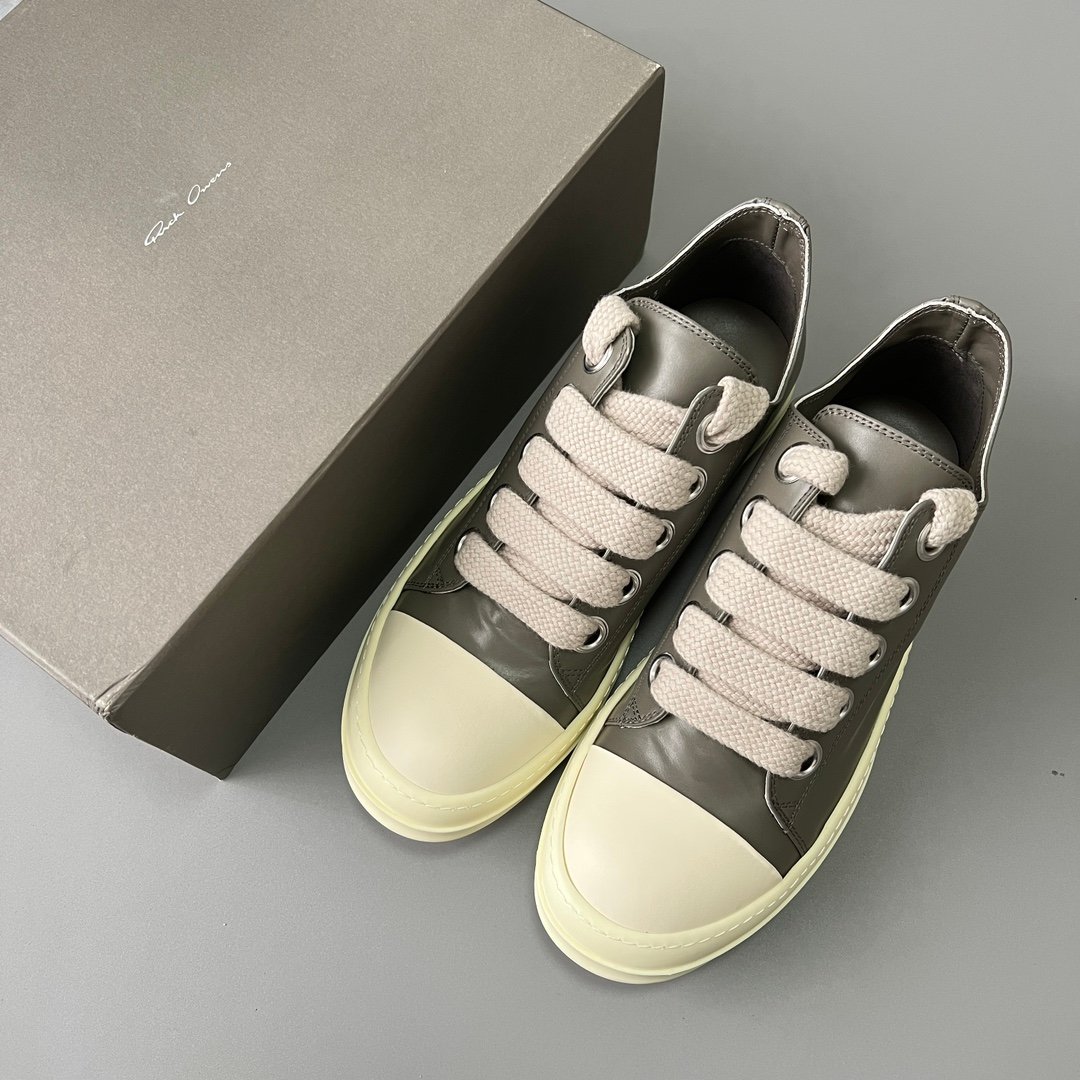 Aurora Custom Rick Owens Mainline Classic Low Jumbo Lace - Dust Grey Technical Satin (1:1 Deconstructed) - Image 9