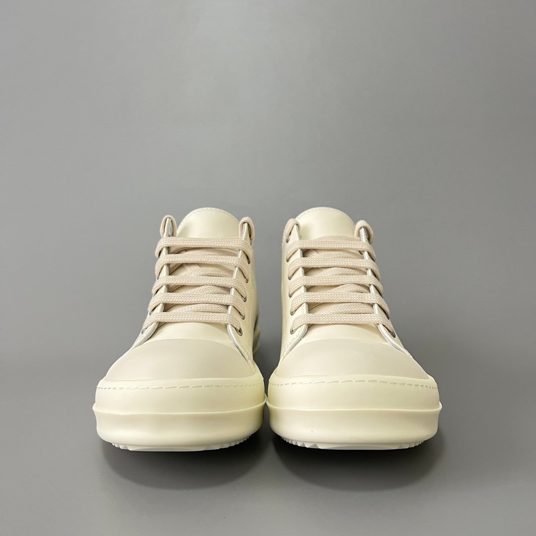 Aurora Custom Rick Owens Mainline Classic Ramones Low - Milk White Leather (1:1 Deconstructed) - Image 2