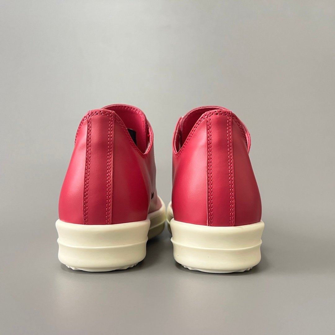 Aurora Custom Rick Owens Mainline Classic Ramones Low - Fuchsia Pink Leather (1:1 Deconstructed) - Image 5