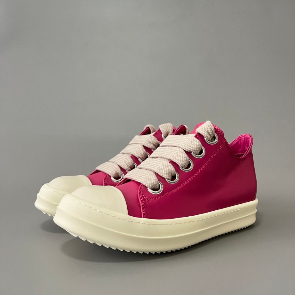 Aurora Custom Rick Owens Mainline Classic Low Jumbo Lace - Fuchsia Pink Leather (1:1 Deconstructed)