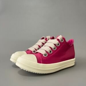 Aurora Custom Rick Owens Mainline Classic Low Jumbo Lace - Fuchsia Pink Leather (1:1 Deconstructed)