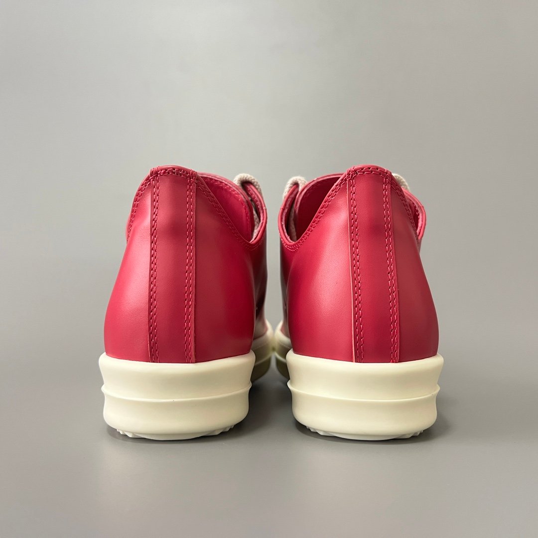 Aurora Custom Rick Owens Mainline Classic Low Jumbo Lace - Fuchsia Pink Leather (1:1 Deconstructed) - Image 5