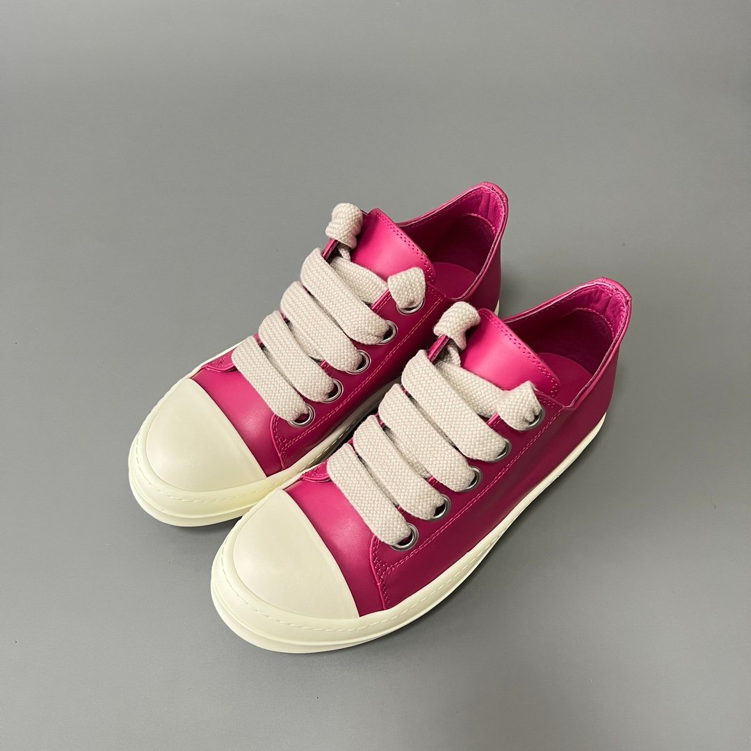 Aurora Custom Rick Owens Mainline Classic Low Jumbo Lace - Fuchsia Pink Leather (1:1 Deconstructed) - Image 8