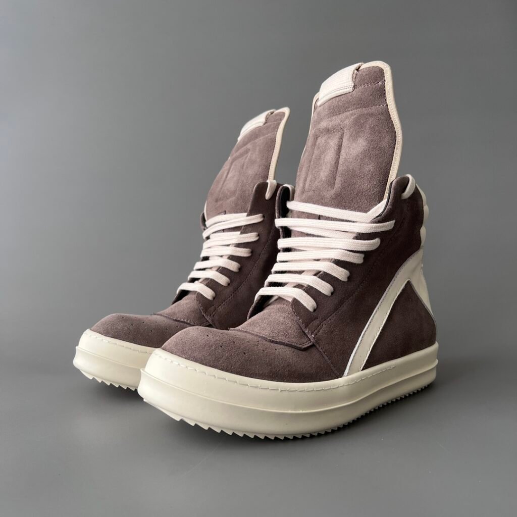 Aurora Custom Rick Owens Mainline Geobasket - Archival "Dust" Grey Suede (1:1 Deconstructed)