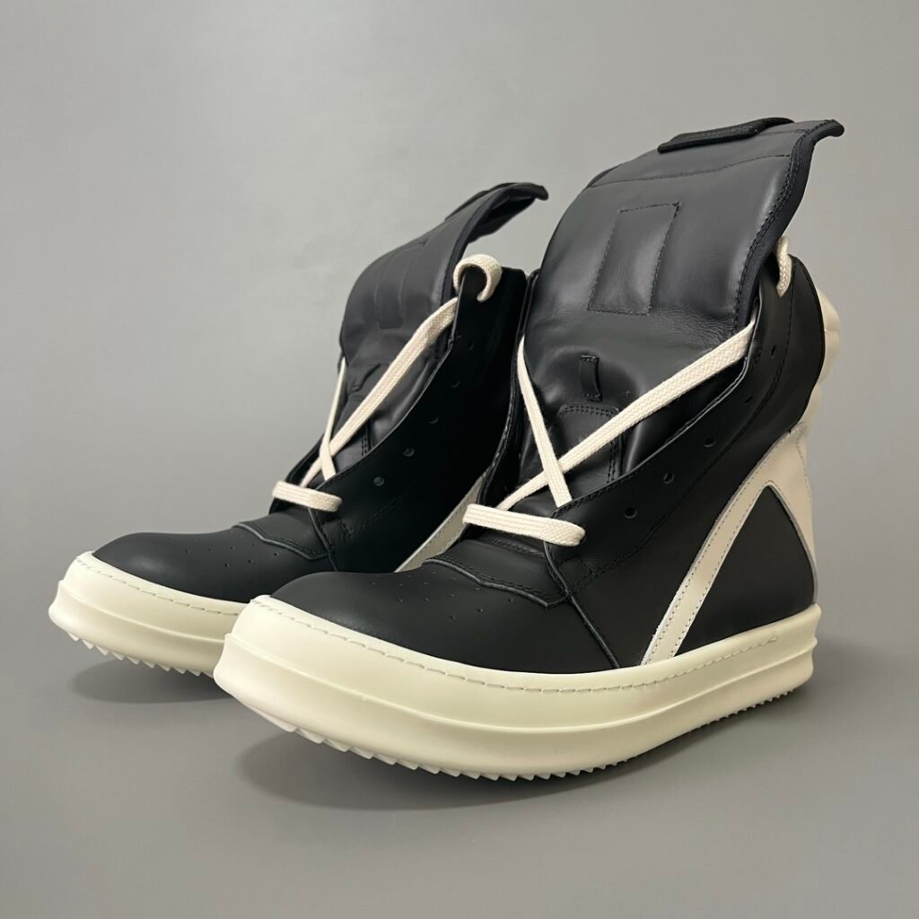 Aurora Custom Rick Owens Mainline Geobasket - Archival Black & Milk Leather (1:1 Deconstructed OG Classic)