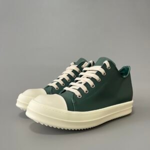 Aurora Custom Rick Owens Mainline Classic Ramones Low - Forest Green Leather (1:1 Deconstructed)