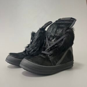 Aurora Custom Rick Owens Mainline Geobasket - "Murdered Out" Triple Black Pony Hair (1:1 Deconstructed)