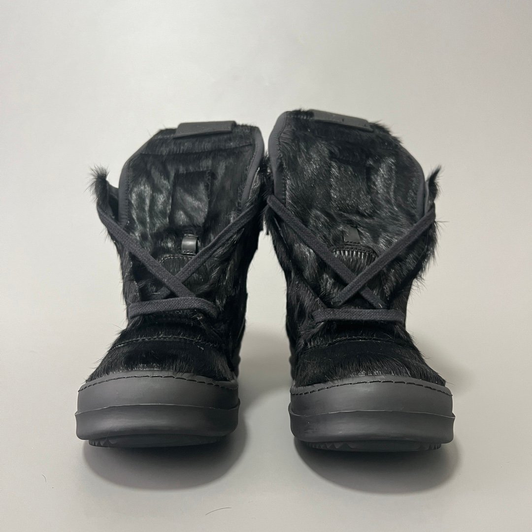 Aurora Custom Rick Owens Mainline Geobasket - "Murdered Out" Triple Black Pony Hair (1:1 Deconstructed) - Image 2