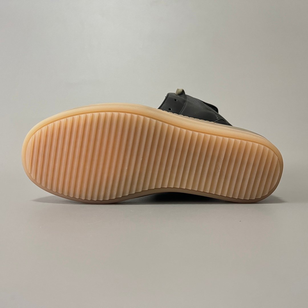 Aurora Custom Rick Owens Mainline Geobasket - Matte Black Leather & Translucent Amber Gum Sole (1:1 Deconstructed) - Image 6