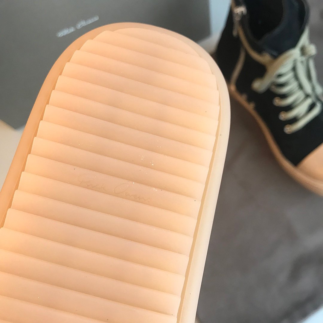Aurora Custom Rick Owens Mainline High-Top - Black Suede & Translucent Amber Gum Sole (1:1 Deconstructed) - Image 5