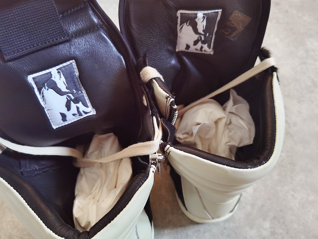 Aurora Custom Rick Owens Mainline Geobasket - Black Pony Hair & Milk Leather (Full Boutique Packaging Set Edition) - Image 9