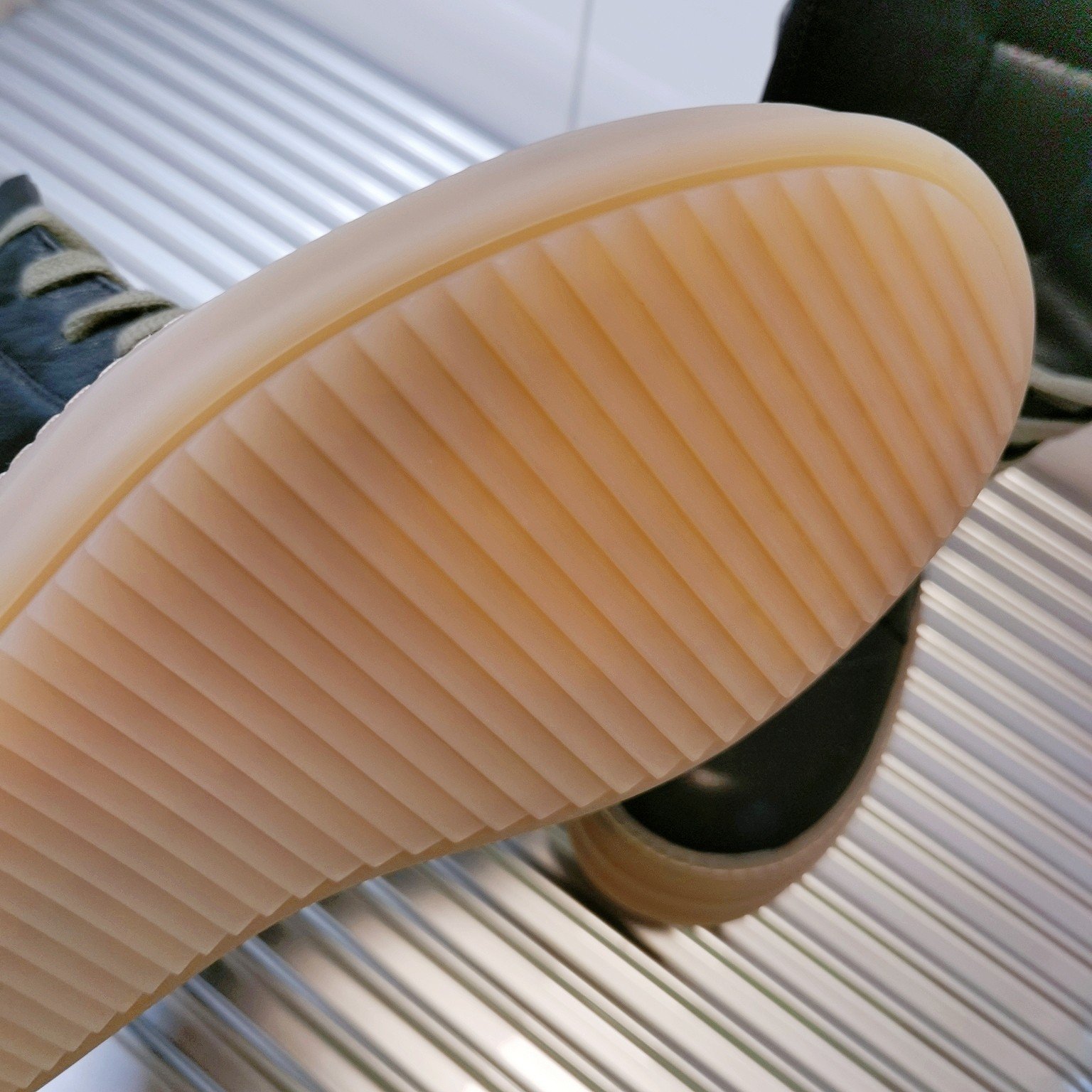 Aurora Custom Rick Owens Mainline Geobasket - Matte Black Leather & Translucent Amber Gum Sole (Bespoke Studio Metal Showcase Edition) - Image 6