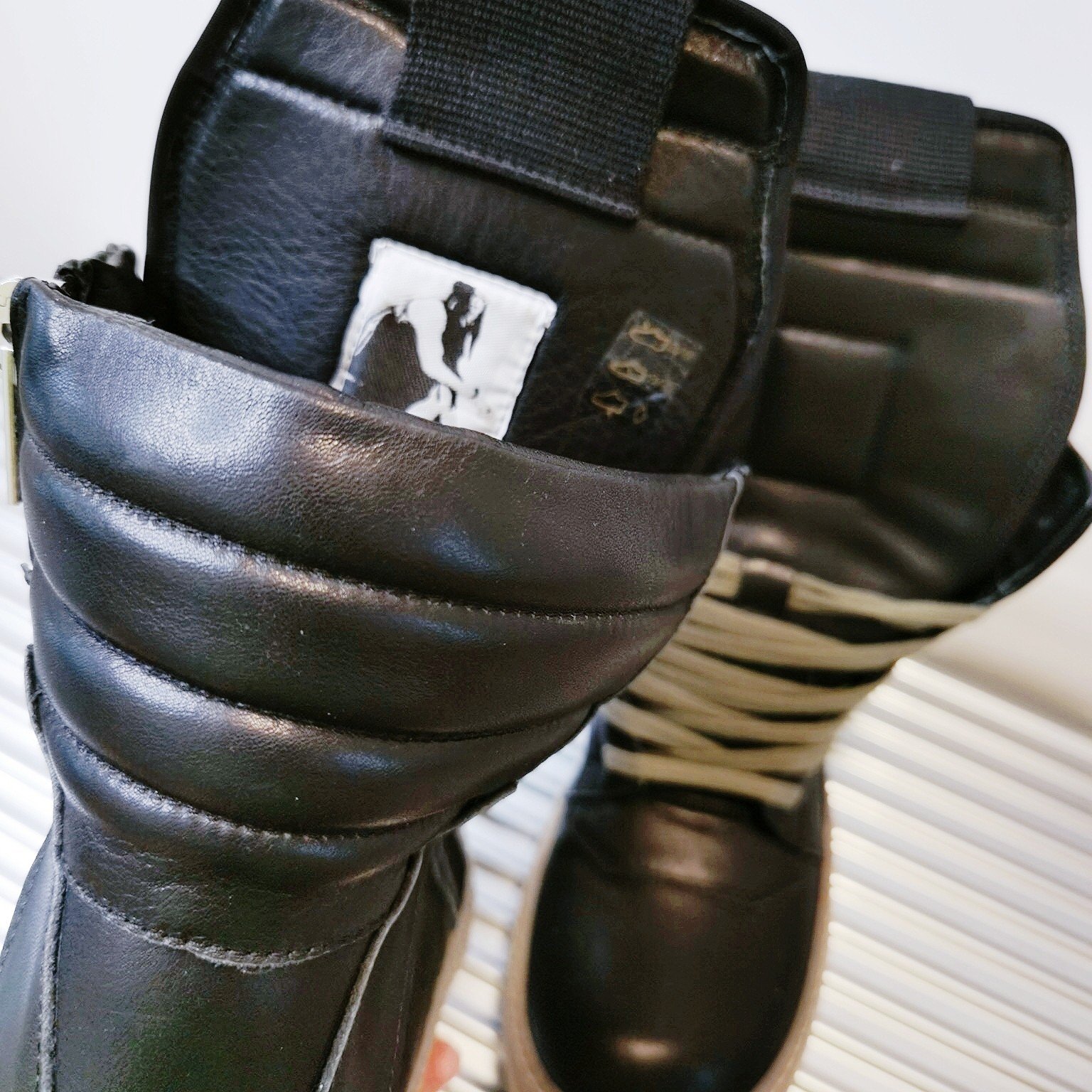 Aurora Custom Rick Owens Mainline Geobasket - Matte Black Leather & Translucent Amber Gum Sole (Bespoke Studio Metal Showcase Edition) - Image 8