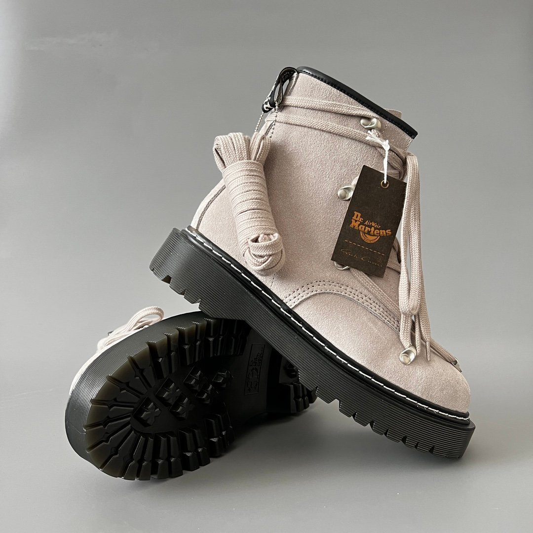 Aurora Custom Rick Owens x Dr. Martens 1460 Megalace Platform Boot - Premium Dust Suede Edition (1:1 Deconstructed) - Image 7