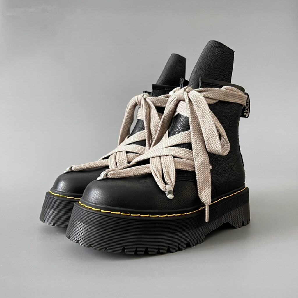 Aurora Custom Rick Owens x Dr. Martens 1460 Jumbo Megalace Platform Boot - Premium Grained Leather (1:1 Deconstructed Hybrid Edition)