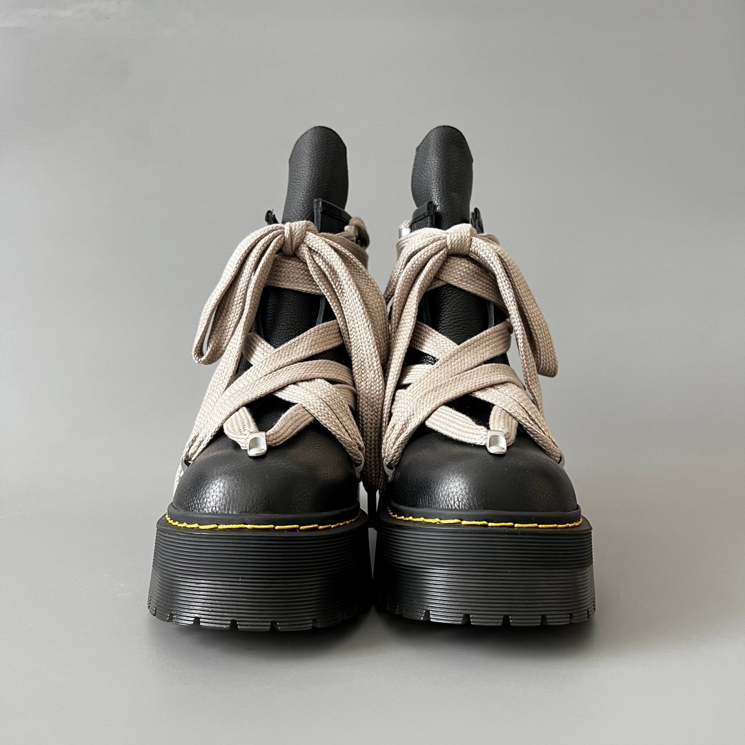 Aurora Custom Rick Owens x Dr. Martens 1460 Jumbo Megalace Platform Boot - Premium Grained Leather (1:1 Deconstructed Hybrid Edition) - Image 2