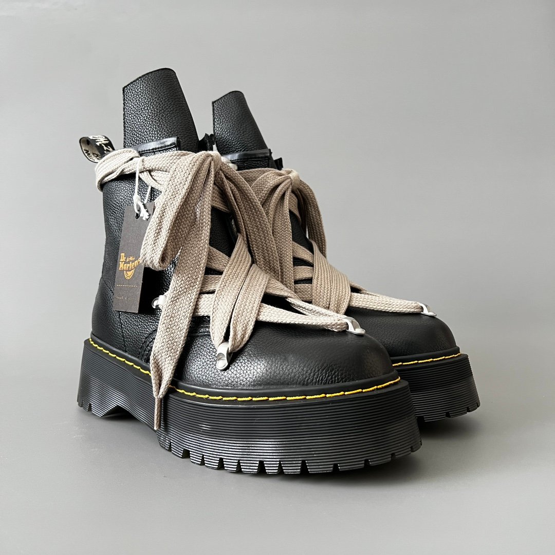 Aurora Custom Rick Owens x Dr. Martens 1460 Jumbo Megalace Platform Boot - Premium Grained Leather (1:1 Deconstructed Hybrid Edition) - Image 3