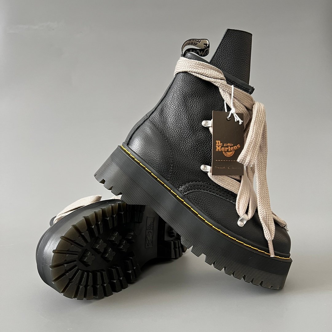 Aurora Custom Rick Owens x Dr. Martens 1460 Jumbo Megalace Platform Boot - Premium Grained Leather (1:1 Deconstructed Hybrid Edition) - Image 7