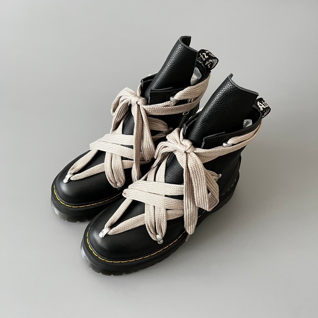 Aurora Custom Rick Owens x Dr. Martens 1460 Jumbo Megalace Platform Boot - Premium Grained Leather (1:1 Deconstructed Hybrid Edition) - Image 8
