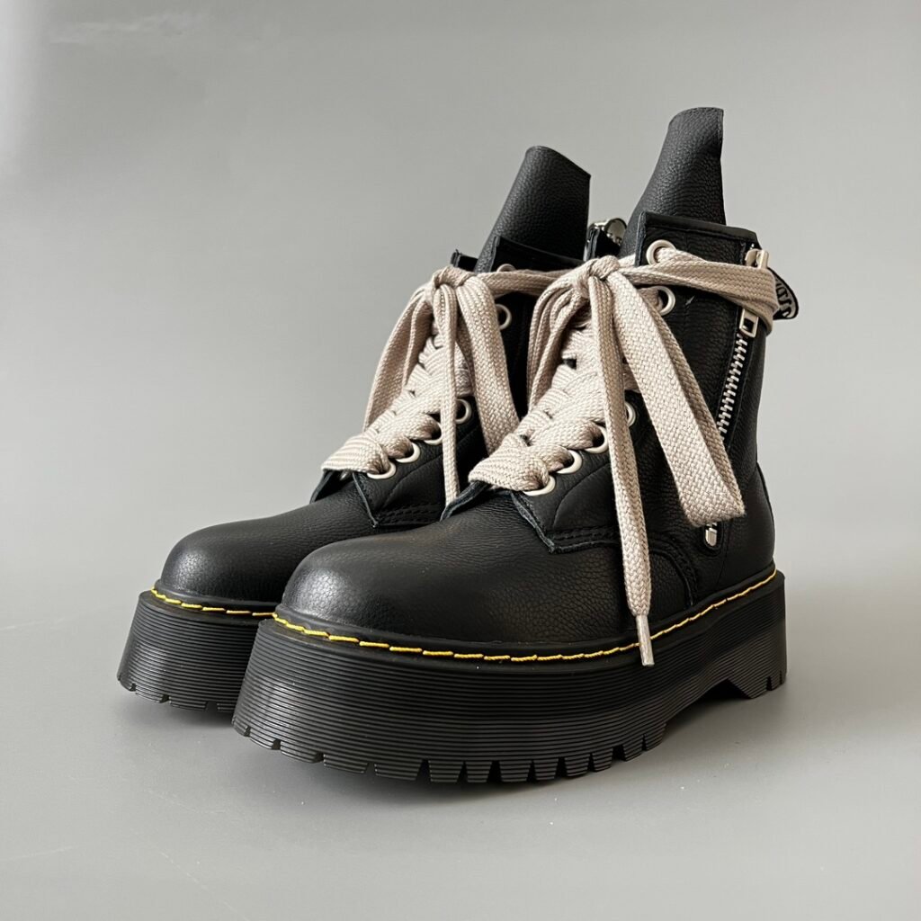 Aurora Custom Rick Owens x Dr. Martens 1460 Jumbo Lace Platform Boot - Premium Grained Leather (1:1 Deconstructed)
