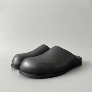Aurora Custom Rick Owens Mainline Leather Sabot Clogs - Triple Black Avant-Garde Mules (1:1 Deconstructed)