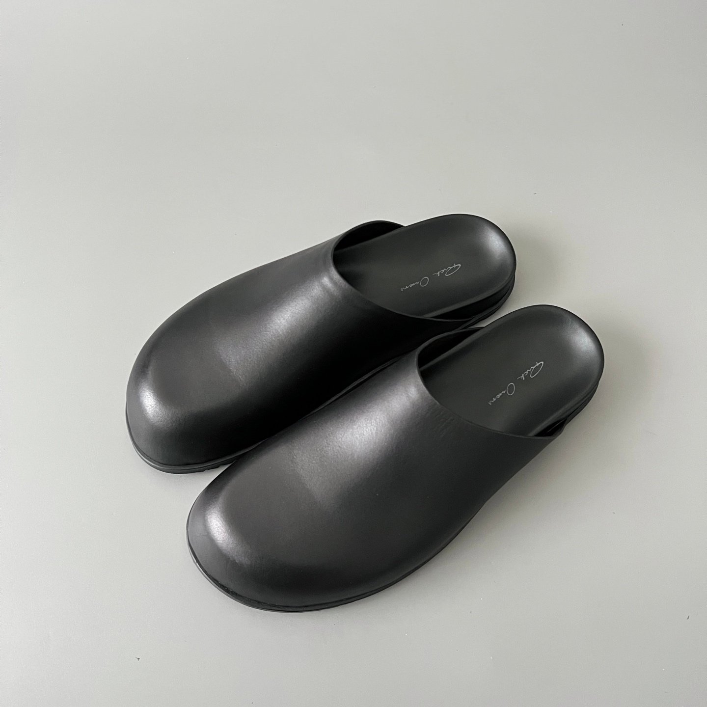 Aurora Custom Rick Owens Mainline Leather Sabot Clogs - Triple Black Avant-Garde Mules (1:1 Deconstructed) - Image 8