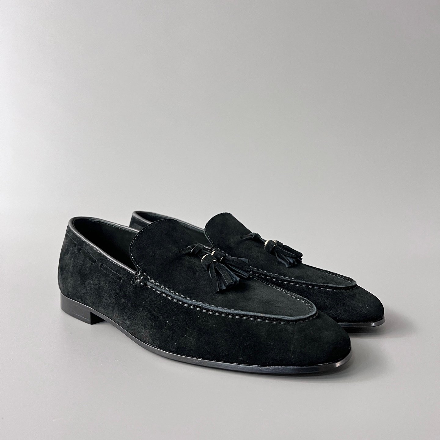 Aurora Custom Loro Piana Mainline Classic Tassel Loafer - Premium Onyx Black Suede Edition - Image 3