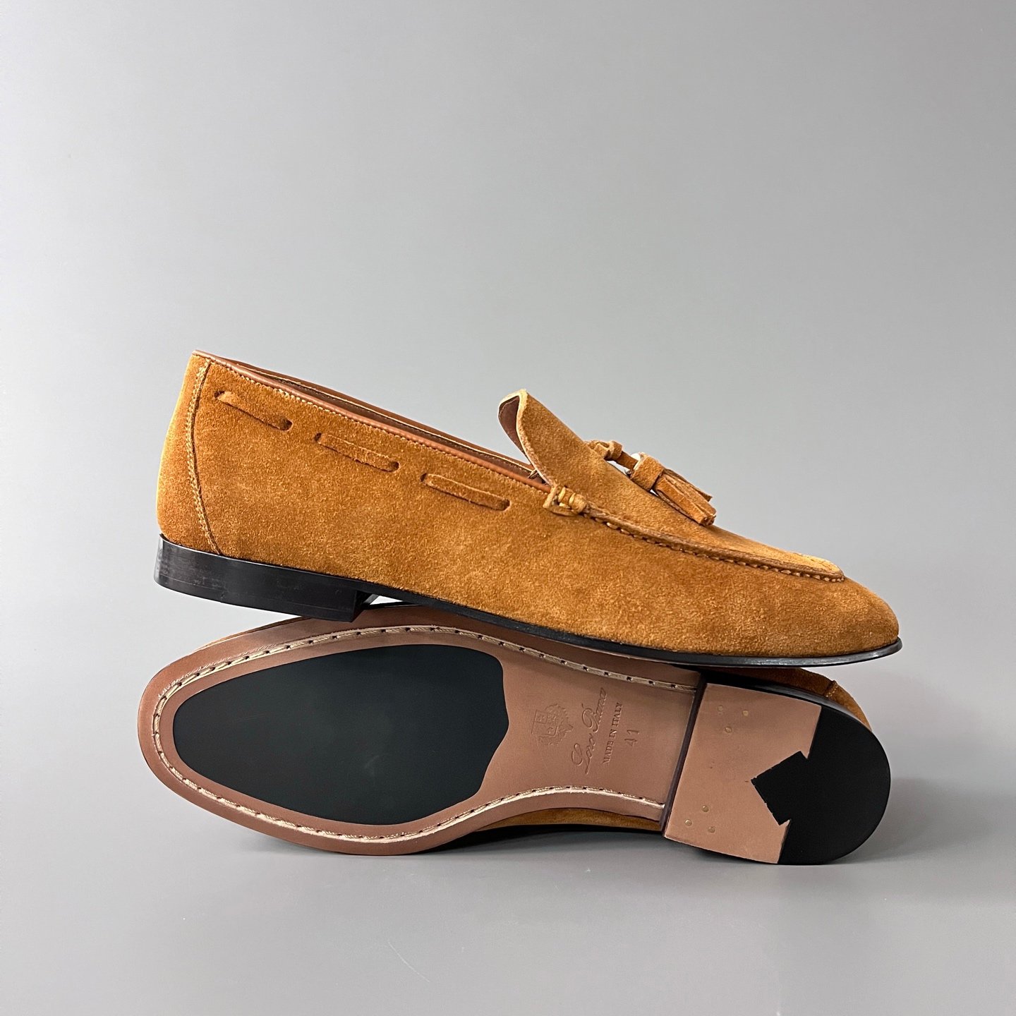 Aurora Custom Loro Piana Mainline Classic Tassel Loafer - Premium Tobacco Brown Suede Edition - Image 6