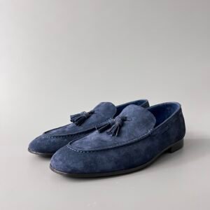 Aurora Custom Loro Piana Mainline Classic Tassel Loafer - Premium Navy Blue Suede Edition