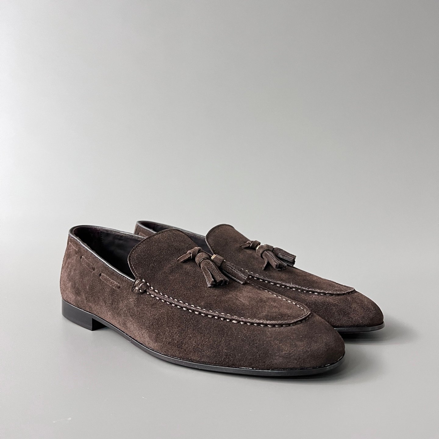 Aurora Custom Loro Piana Mainline Classic Tassel Loafer - Premium Dark Chocolate Suede Edition - Image 3