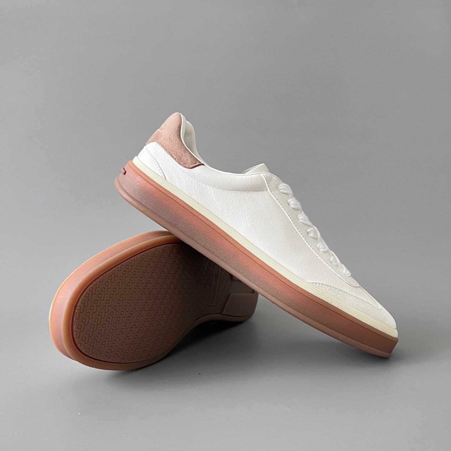 Aurora Custom Loro Piana Classic Play Low-Top Sneaker - Triple Off-White Suede with Transparent Gum Outsole (Unisex Edition) - Image 7