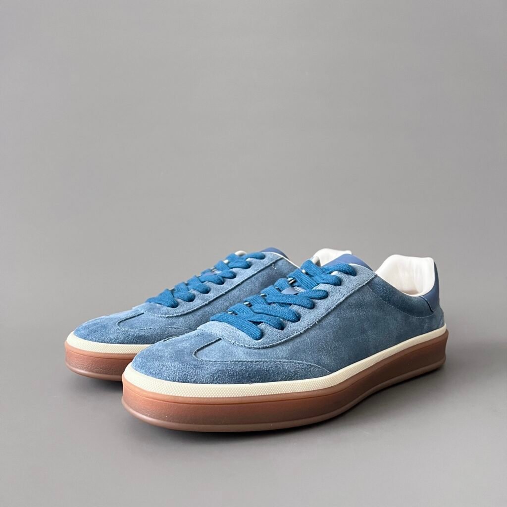 Aurora Custom Loro Piana Classic Play Low-Top Sneaker - California Blue Suede (Monochromatic Edition)