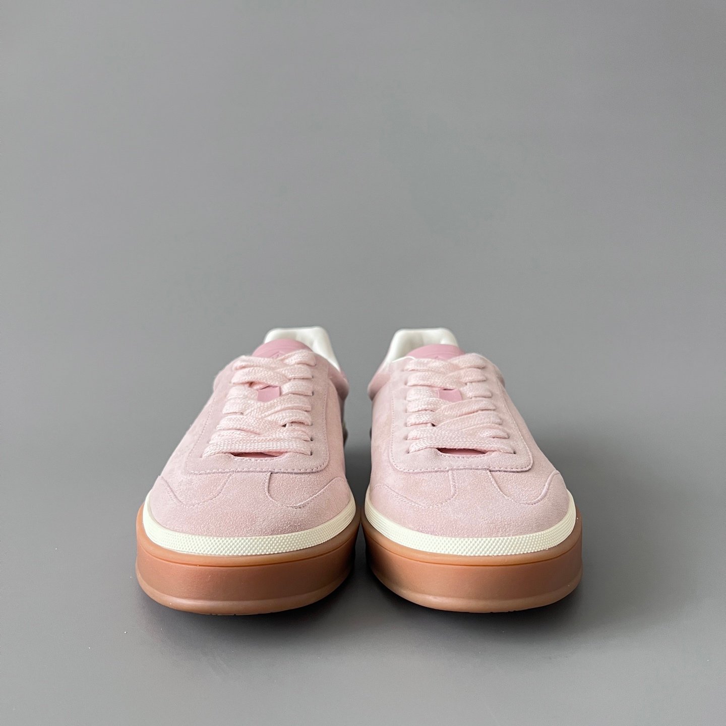 Aurora Custom Loro Piana Classic Play Low-Top Sneaker - Blossom Pink Suede with Transparent Gum Outsole (Unisex Edition) - Image 2