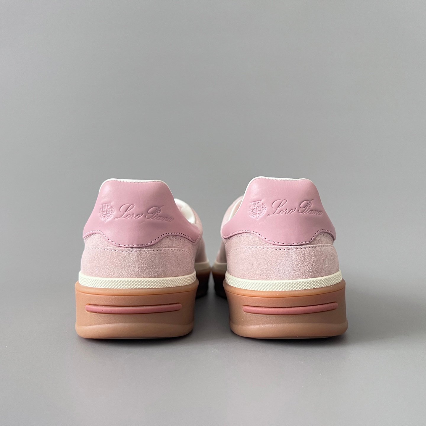 Aurora Custom Loro Piana Classic Play Low-Top Sneaker - Blossom Pink Suede with Transparent Gum Outsole (Unisex Edition) - Image 5