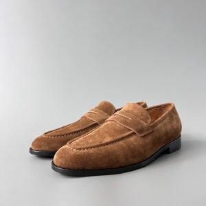 Aurora Custom Loro Piana Mainline Sergio Loafer - Premium Tobacco Brown Suede Edition (Full Leather Sole Custom Edition)