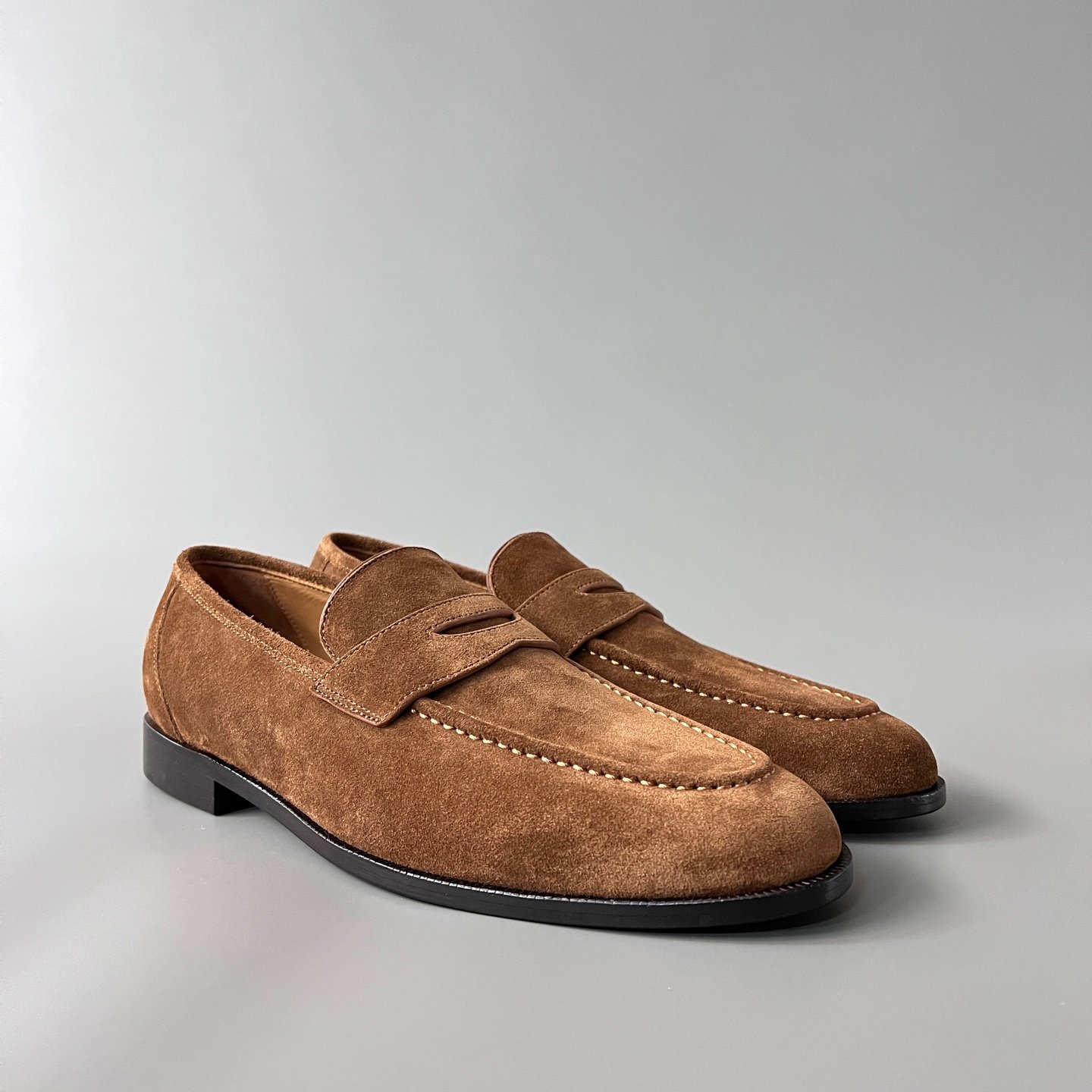 Aurora Custom Loro Piana Mainline Sergio Loafer - Premium Tobacco Brown Suede Edition (Full Leather Sole Custom Edition) - Image 3