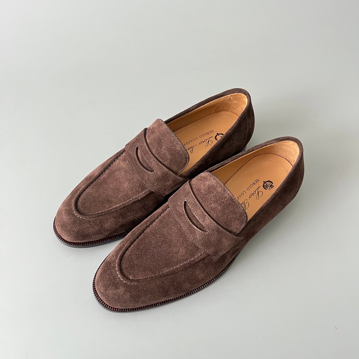 Aurora Custom Loro Piana Mainline Sergio Loafer - Premium Dark Chocolate Suede Edition (Full Leather Sole Custom Edition) - Image 8