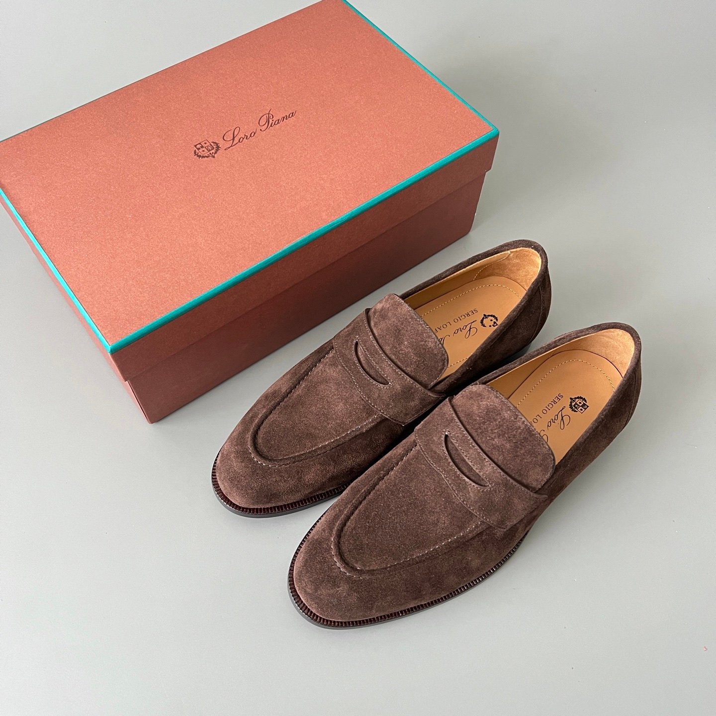 Aurora Custom Loro Piana Mainline Sergio Loafer - Premium Dark Chocolate Suede Edition (Full Leather Sole Custom Edition) - Image 9