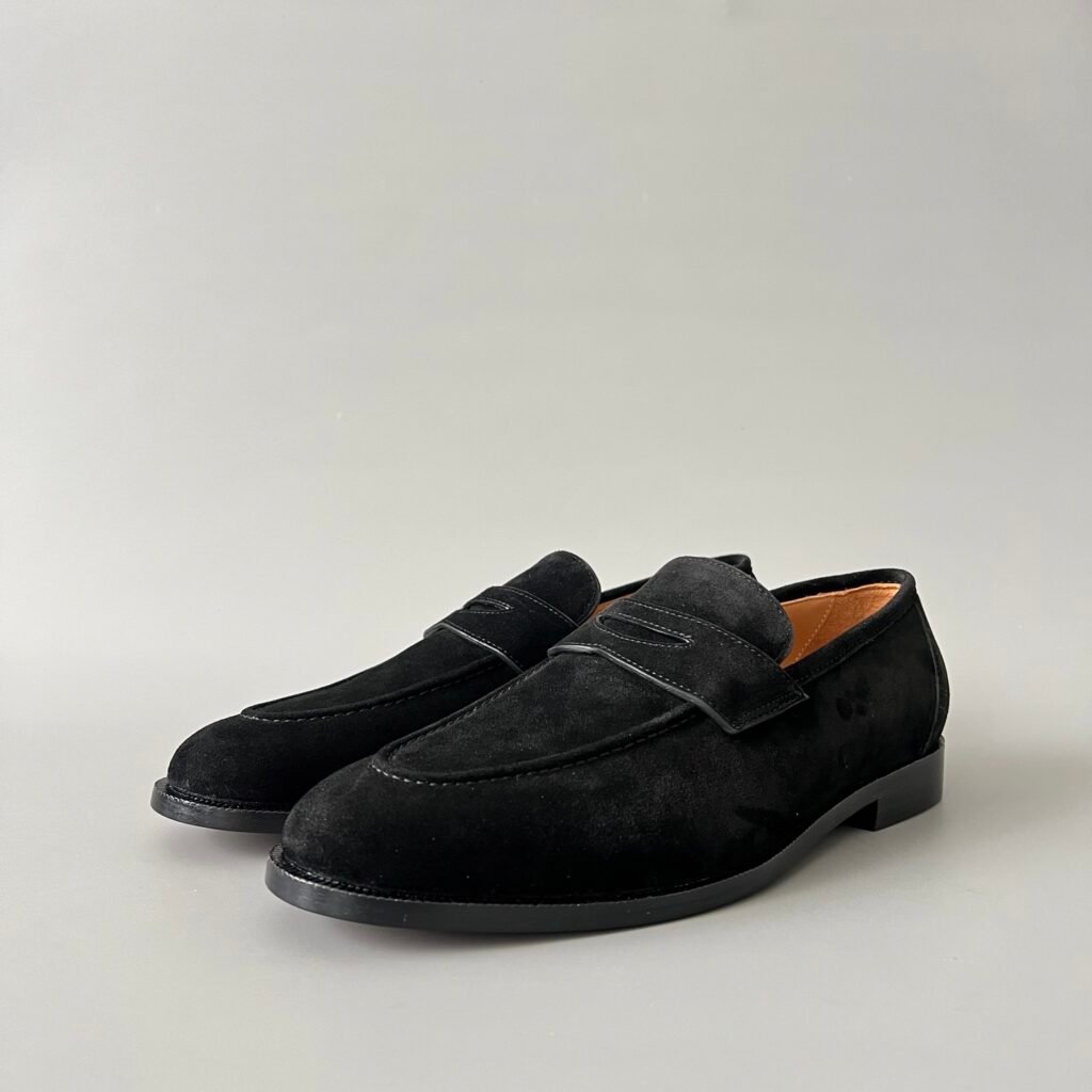 Aurora Custom Loro Piana Mainline Sergio Loafer - Premium Onyx Black Suede Edition (Full Leather Sole Custom Edition)