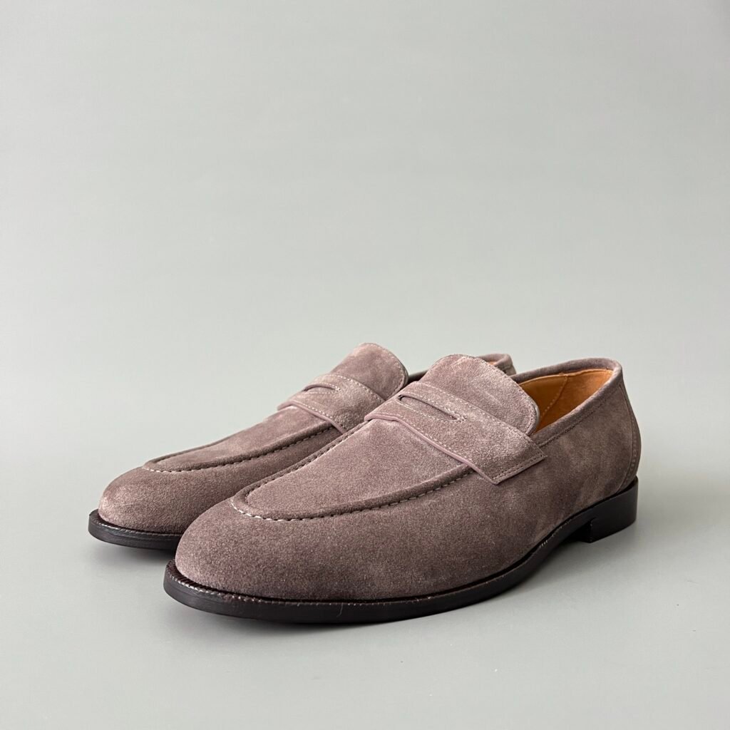 Aurora Custom Loro Piana Mainline Sergio Loafer - Premium Stone Grey Suede Edition (Full Leather Sole Custom Edition)