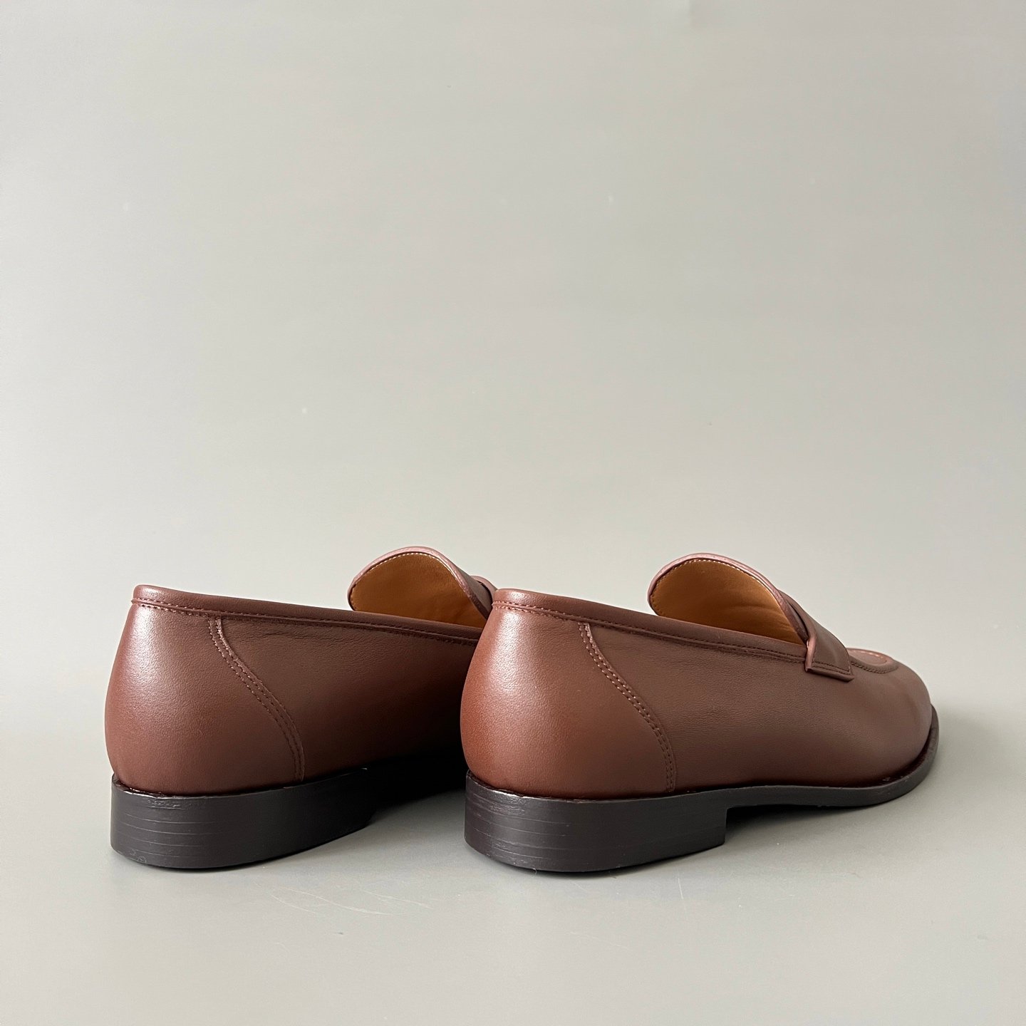 Aurora Custom Loro Piana Mainline Sergio Loafer - Premium Tobacco Brown Smooth Calfskin Edition (Full Leather Sole Custom Edition) - Image 4