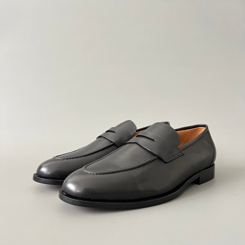 Aurora Custom Loro Piana Mainline Sergio Loafer - Premium Onyx Black Smooth Calfskin Edition (Full Leather Sole Custom Edition)