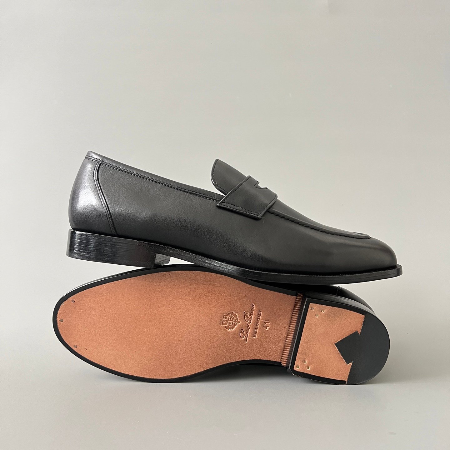 Aurora Custom Loro Piana Mainline Sergio Loafer - Premium Onyx Black Smooth Calfskin Edition (Full Leather Sole Custom Edition) - Image 6