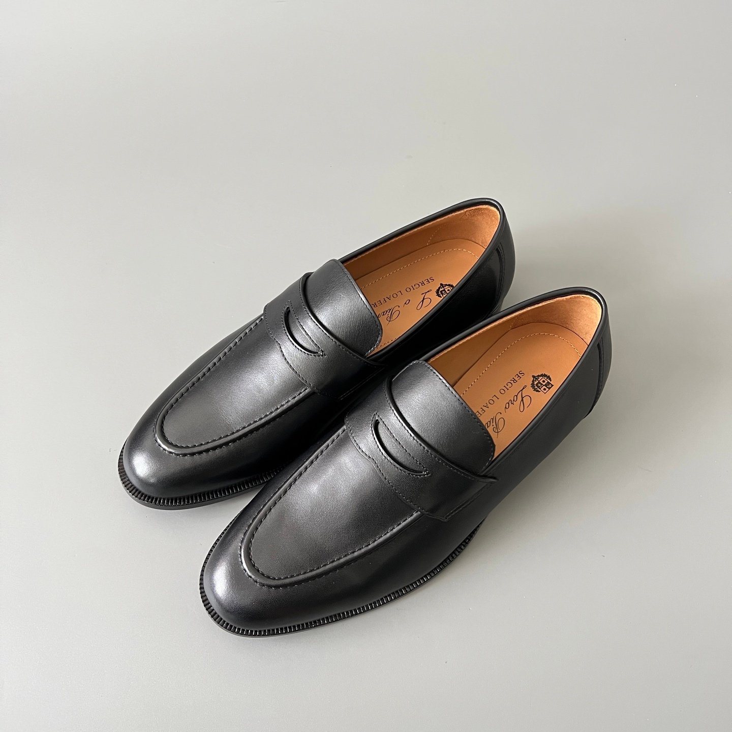 Aurora Custom Loro Piana Mainline Sergio Loafer - Premium Onyx Black Smooth Calfskin Edition (Full Leather Sole Custom Edition) - Image 8